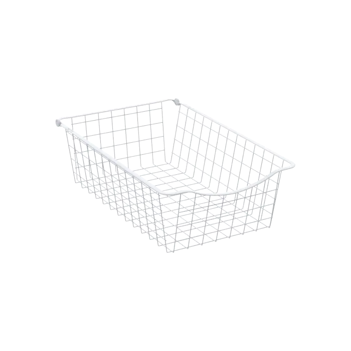 Wire basket W400 H150 D400, White